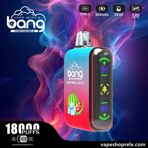 Bang Rocket 18000口一次性電子煙/拋棄式霧化棒 全新側面顯示/口味豐富/可充電電子煙:圖片 2