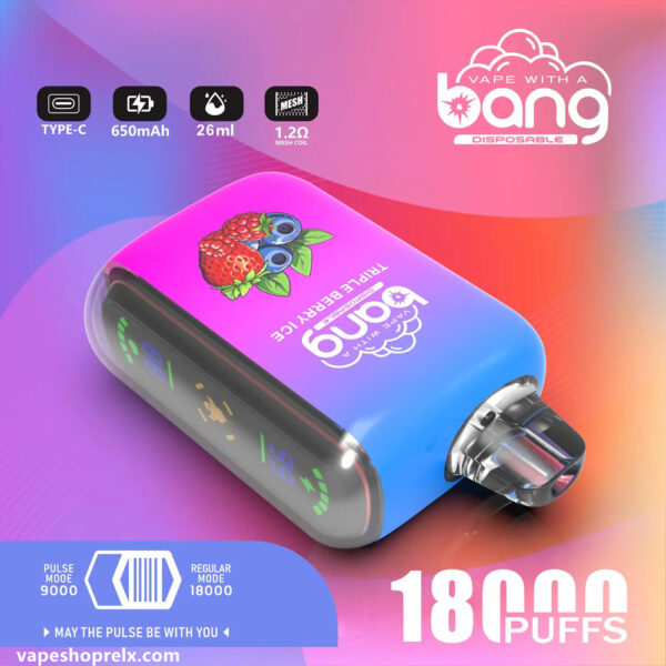 Bang Rocket 18000口一次性電子煙/拋棄式霧化棒 全新側面顯示/口味豐富/可充電電子煙:圖片 3