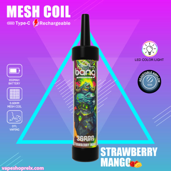 Bang 36000 Puffs大炮 釋放野獸 採用加特林機槍煙花設計 一次性電子煙 拋棄式霧化棒 台灣電子煙批發:圖片 3