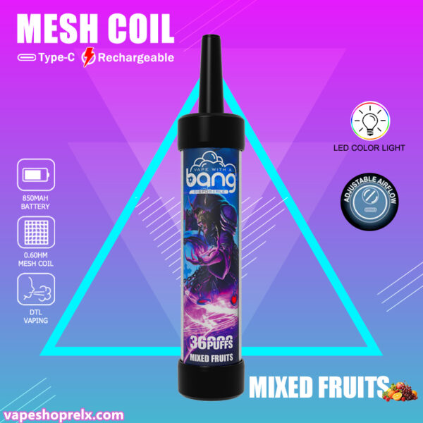 Bang 36000 Puffs大炮 釋放野獸 採用加特林機槍煙花設計 一次性電子煙 拋棄式霧化棒 台灣電子煙批發:圖片 4