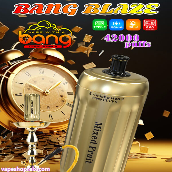 Bang E-Shisha 42000 Puffs 拋棄式電子煙 電子水煙頭 一次性霧化棒 金色設計 台灣電子煙批發:圖片 4