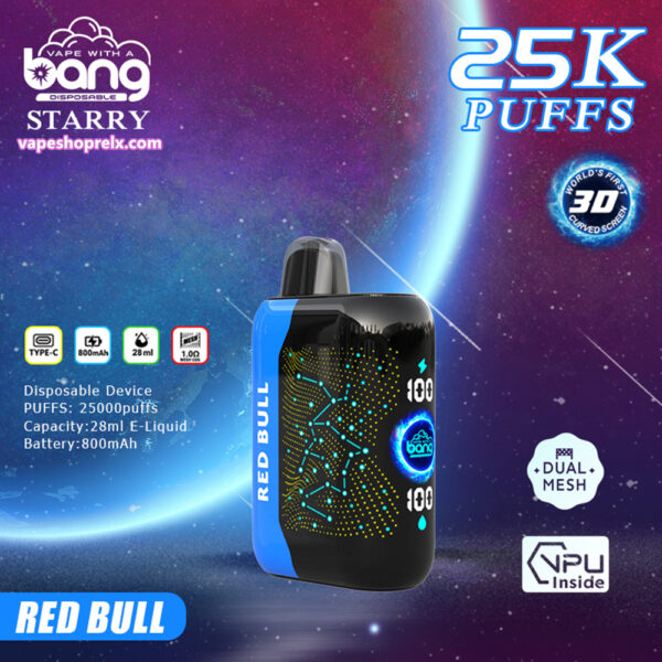 Bang Starry 25000 Puffs拋棄式電子煙 星空風味霧化棒 全新3D曲面屏幕 歐美爆款:圖片 2