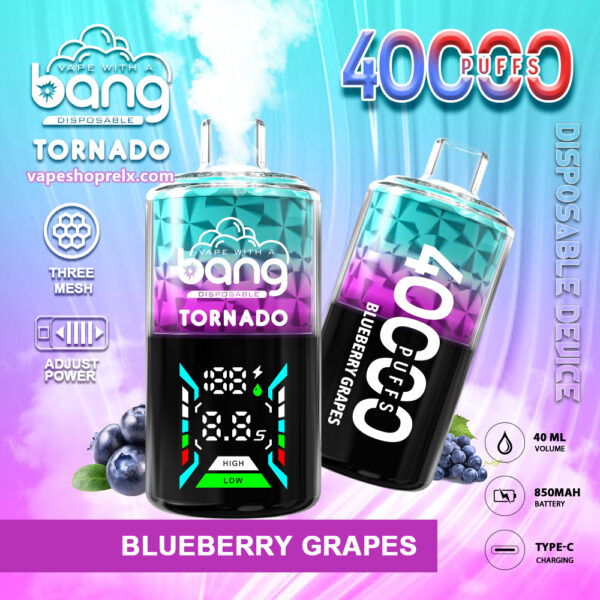 Bang Tornado 40000 Puffs一次性霧化棒 超大容量拋棄式電子煙 終極霧化器 新款:圖片 5