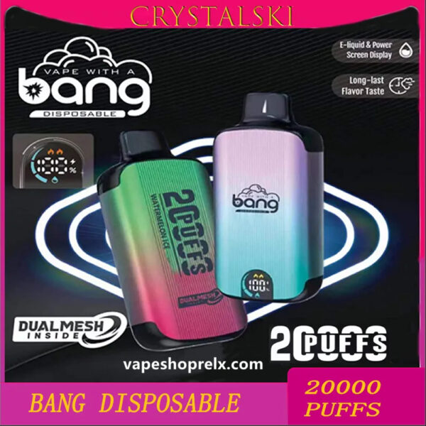 Bang DUALMESH 20000 Puffs全新一次性拋棄式霧化棒/LED顯示屏/可充電一次性電子煙 持久電量:圖片 2